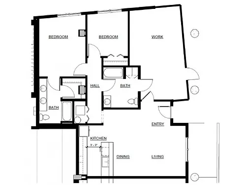 Floor plan TWO BEDROOM LW