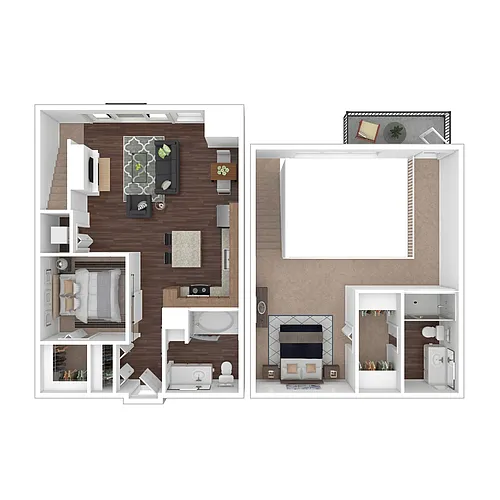 Floor plan 2J w/ Balcony