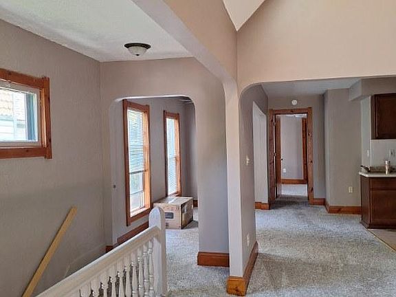 The top of the stairs looking from the living room.
