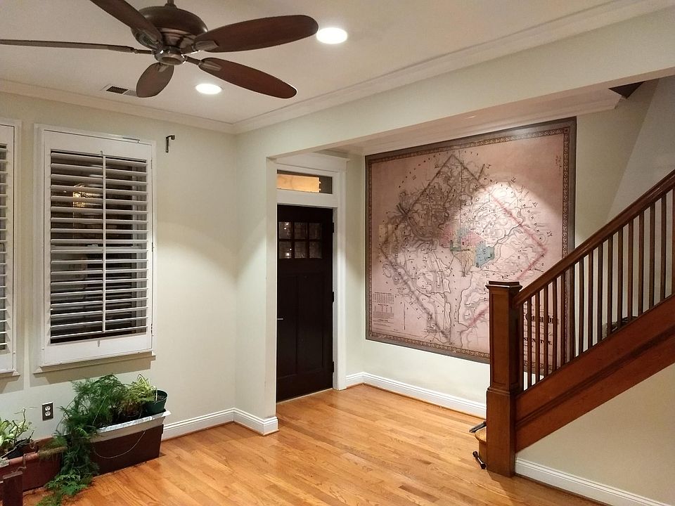 Entry way, original wood staircase