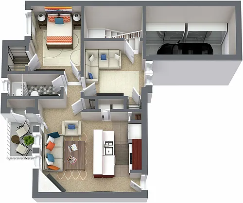 Floor plan A4 + Den Upgraded