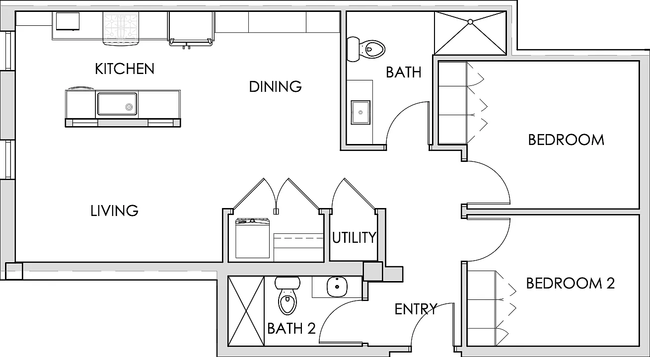 2 bed, 987 sqft, $1,900 — Photo 1