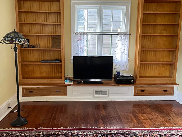 Built in shelving in Living Room