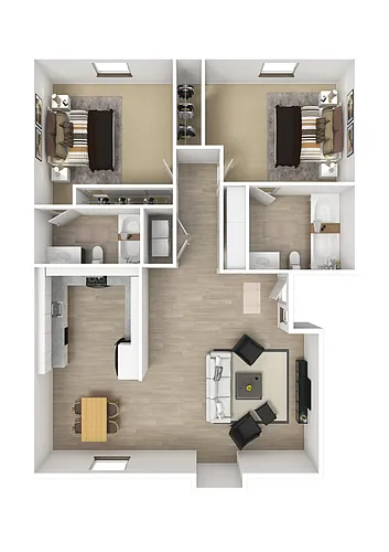 Floor plan 2 Bedrooms 2 Baths - 22A