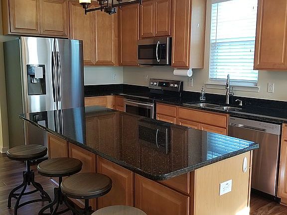Large kitchen with granite