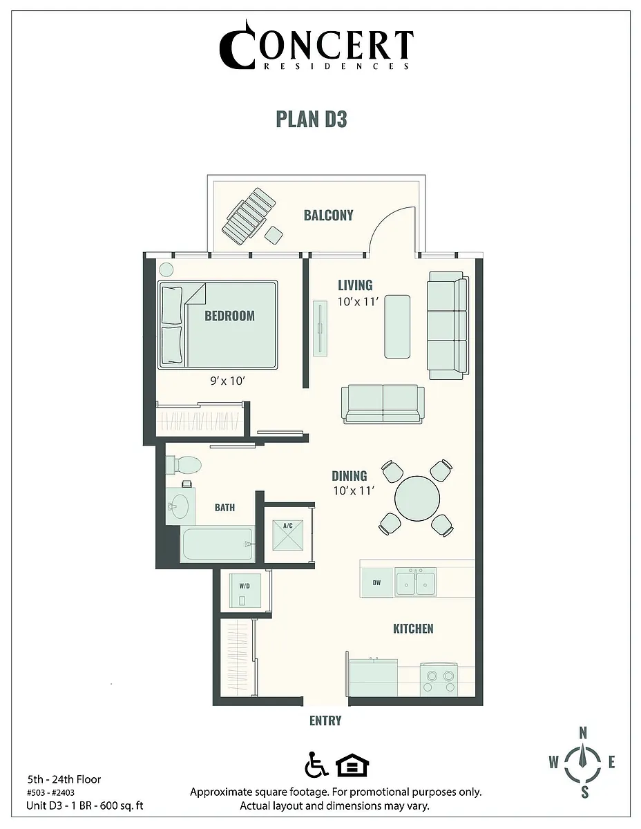 Floor plan Concert D3 1x1