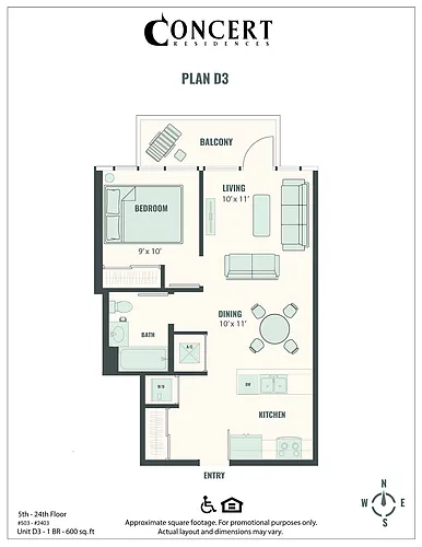 Floor plan Concert D3 1x1