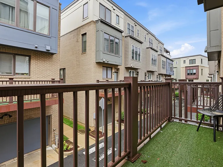 Back patio with turf.