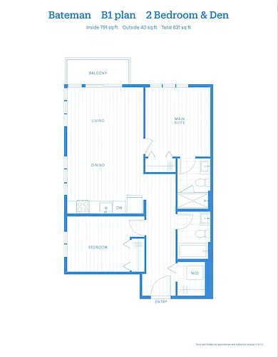 Floor plan 2 Bed - B1 Plan