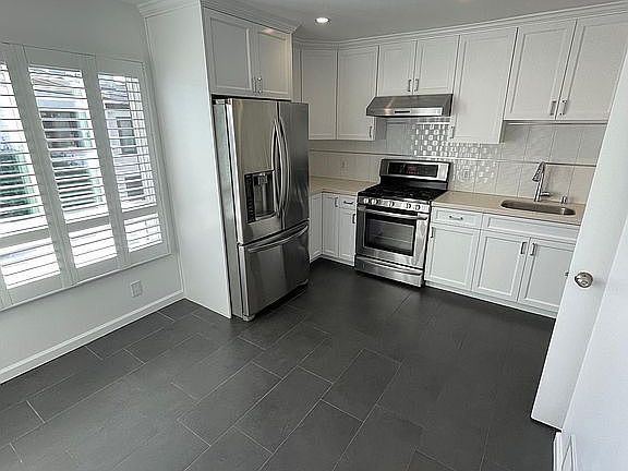 Large kitchen with dining space