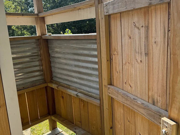 Outdoor shower.