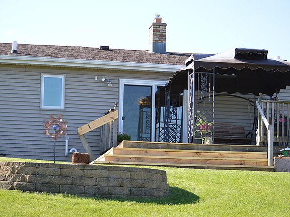 Backyard with fire pit