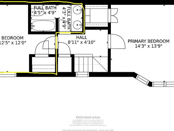 Upper level floor plan