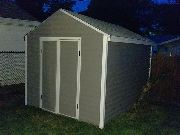 Storage shed-concrete base