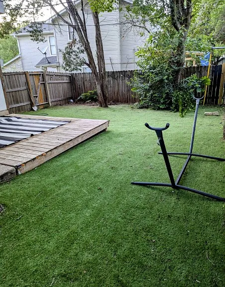 Turf fenced yard
Keeps mud out