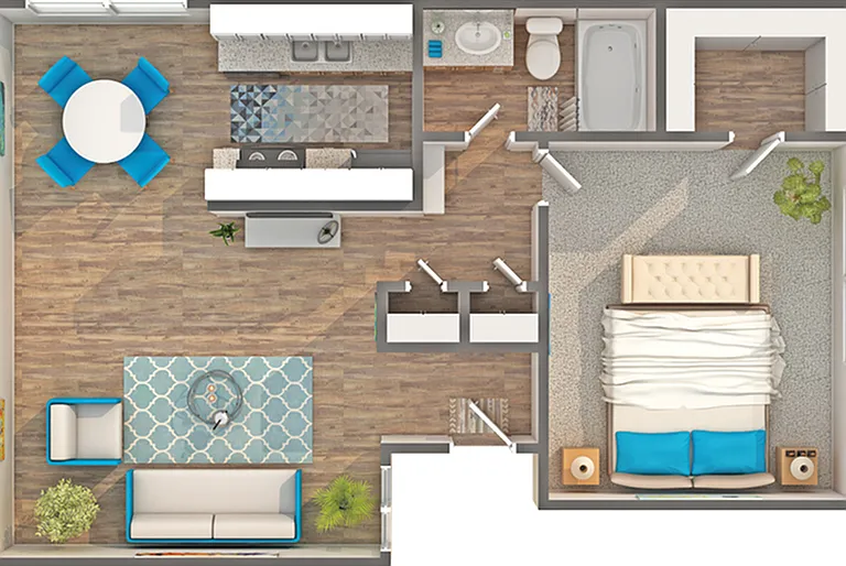 Hoffman | 1-Bedroom Floorplan Hoffman | 1-Bedroom Floorplan