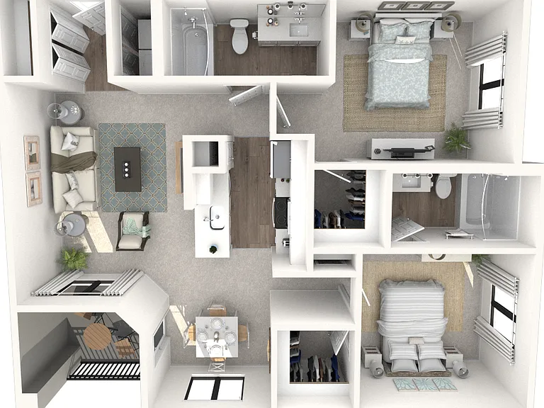 2x2 B2 floor plan Konrad