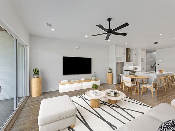 This image shows a virtually furnished space. This space come unfurnished.