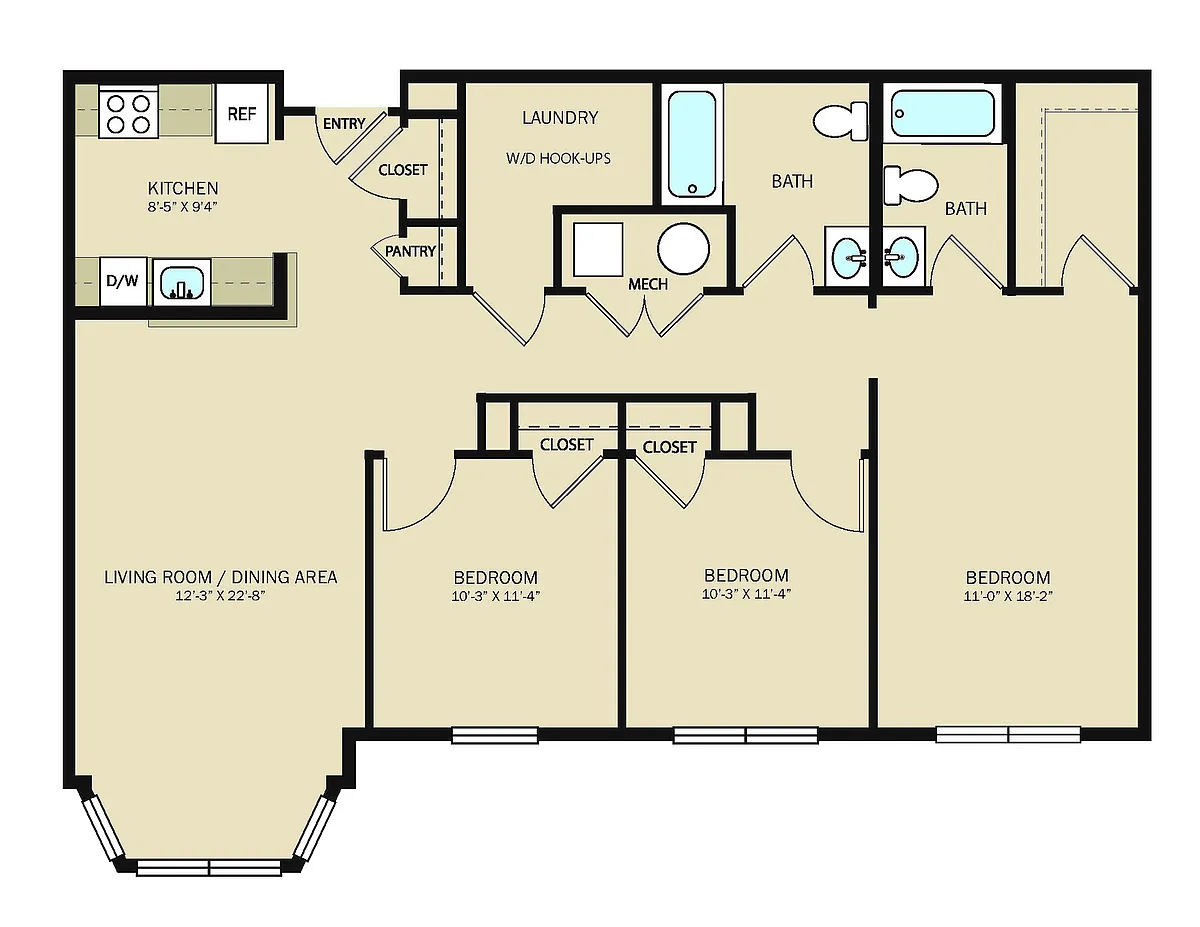Floor plan 3 Bedroom