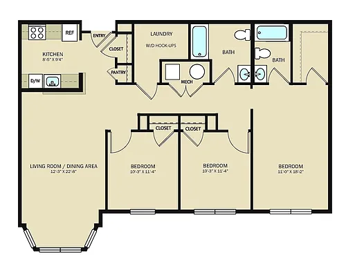 Floor plan 3 Bedroom