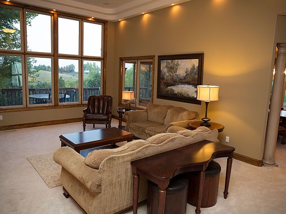 12' Ceiling and Fireplace 