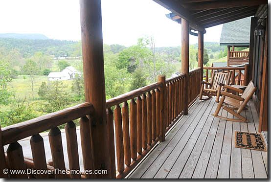 Enjoy a glass of wine on the deck overlooking Wears Valley