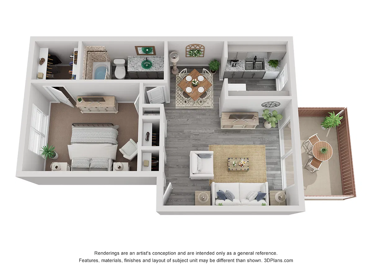 Floor plan 1 Bed 1 Bath Luxury Rehab 707 sq ft