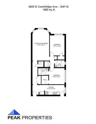 Floor plan 2 Bedroom - 2 Bathroom
