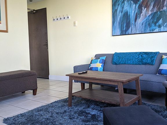 front door and living area