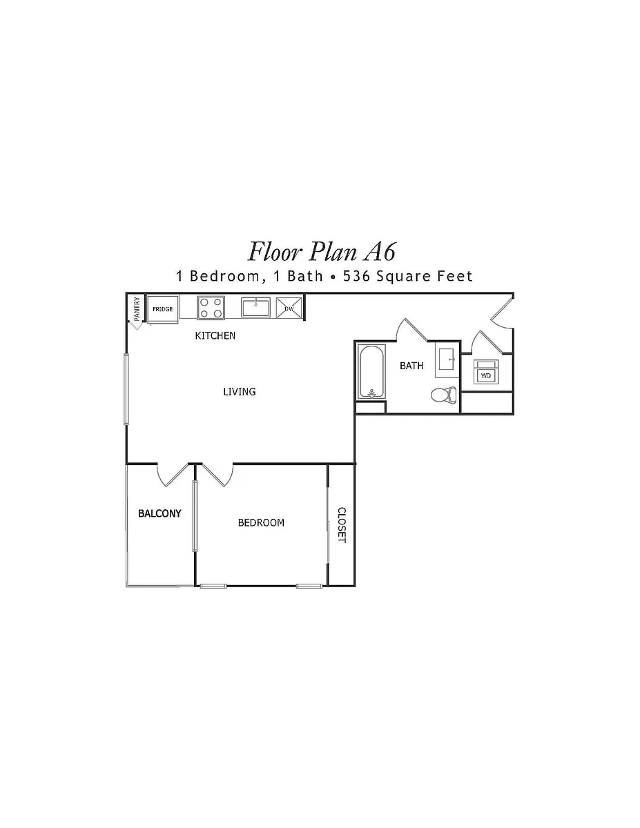Floor plan One-Bedroom A6