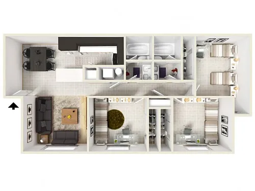 Floor plan Renovated 3x2