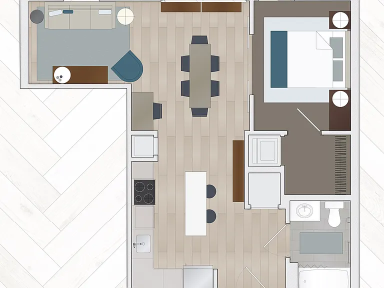 A1CB floor plan One Beachmont