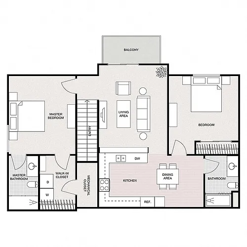 Floor plan 2 Bedroom 2 Bathroom - Split
