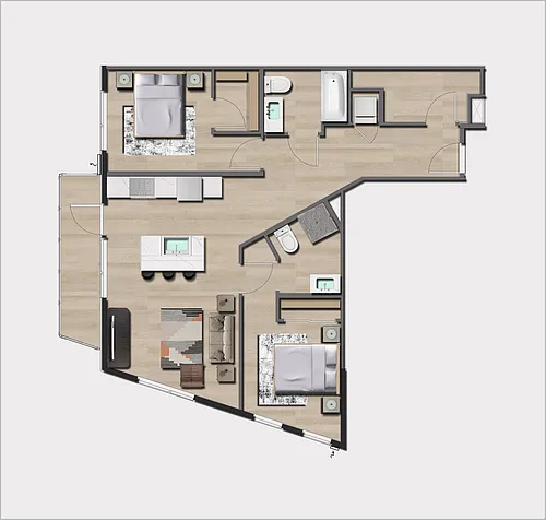 Floor plan 2 Bedroom, 2 Bath B2 MFTE