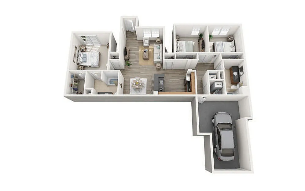 Floor plan E1 Three Bedroom Townhouse