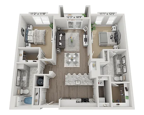 Floor plan Two Bedroom B2A