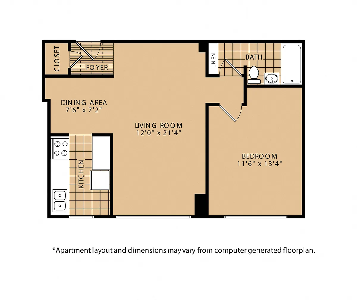 Floor plan 1x1 Classic