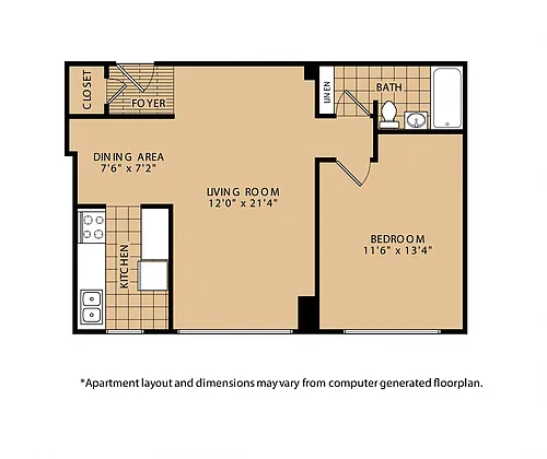 Floor plan 1x1 Classic