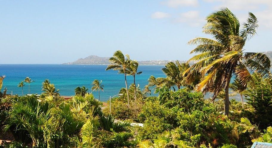 Ocean view from upper covered balacony