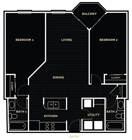 Floor plan 2 Bedroom-Upgrade
