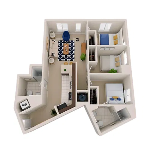 Floor plan 3BR/2BA - Standard