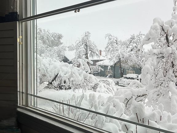 view from living room window during winter