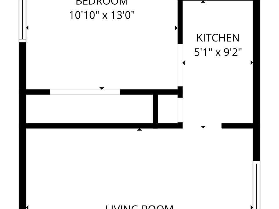 Apartment Floor Plan with approximate measurements.
