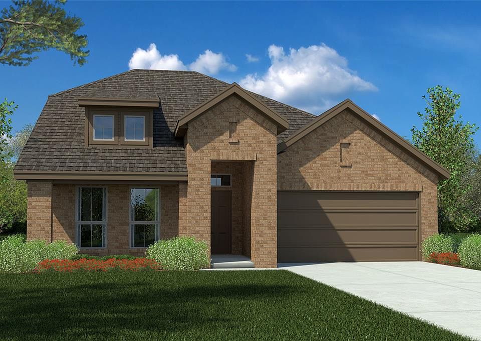 D.R. Horton's Santa Fe floorplan, elevation B. All Home and community information, including pricing, included features, terms, availability and amenities, are subject to change at any time without notice or obligation. All Drawings, pictures, photographs, video, square footages, floor plans, elevations, features, colors and sizes are approximate for illustration purposes only and will vary from the homes as built.