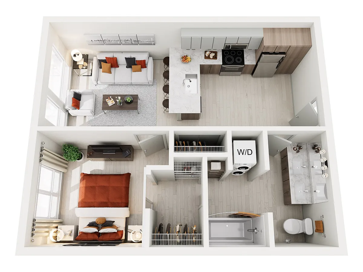Floor plan 1x1 Urban ZC