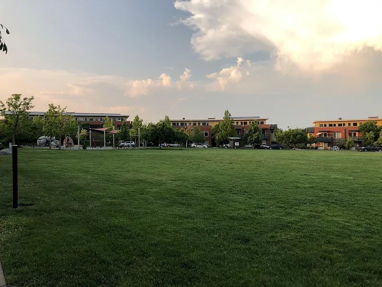 View of condo building from Holiday Park