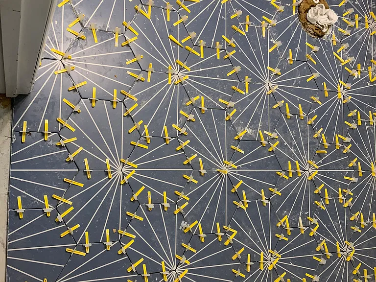 Master bath tile during install