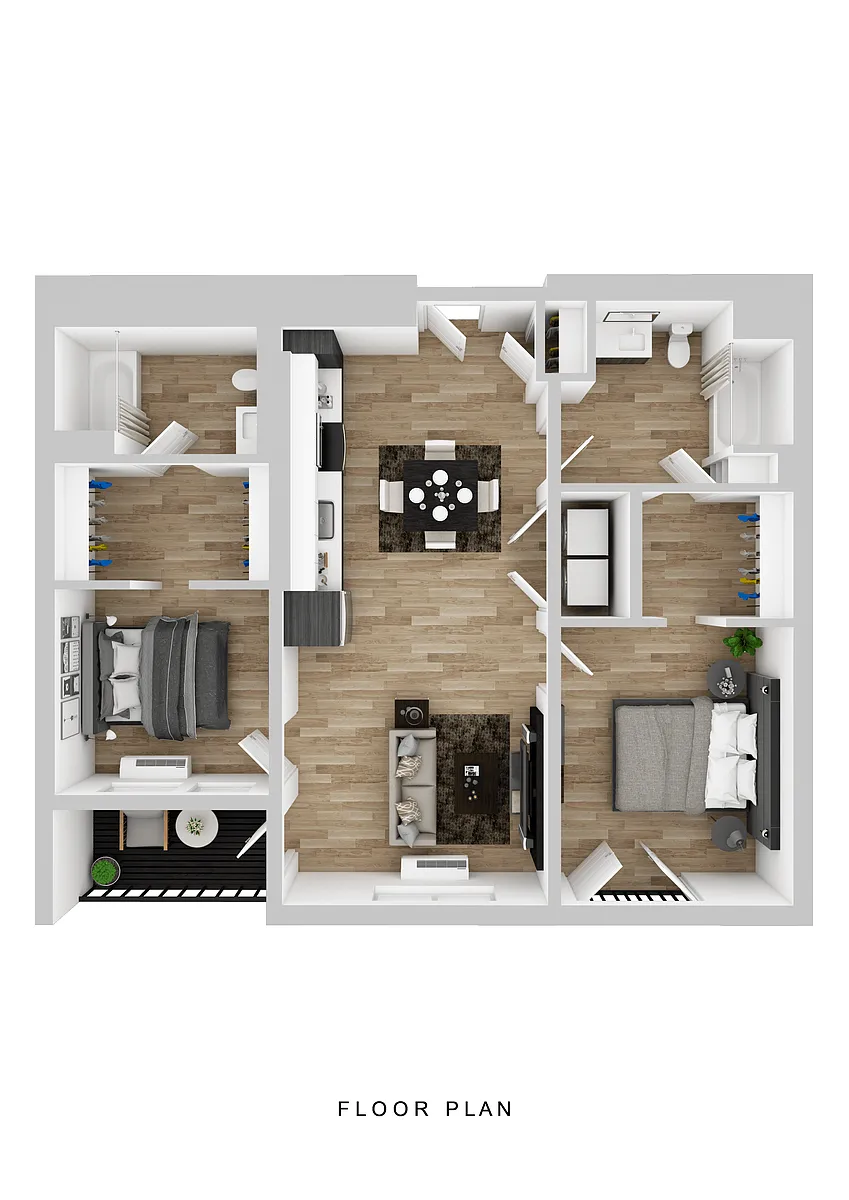 Floor plan Klipsan - 2 Bed B (ANSI)