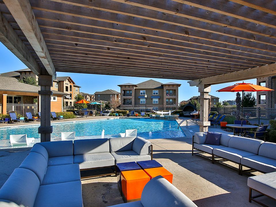 Poolside patio and lounge area