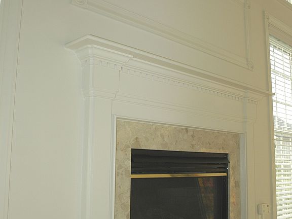 Gas fireplace with marble surround